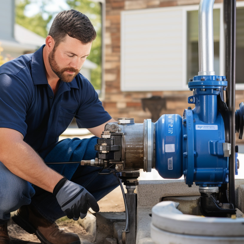 Plumber Servicing a Well Pump