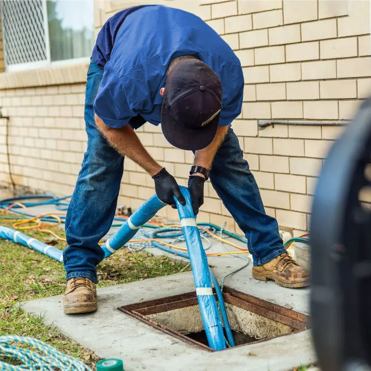 Plumber working with Trenchless Sewer Materials